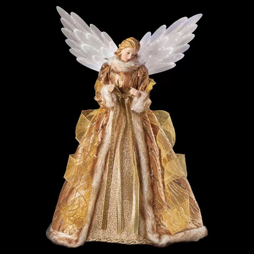 The Christmas Imaginarium Beautiful Gold Angel Tree Topper With Light Up Wings* Christmas Tree Toppers