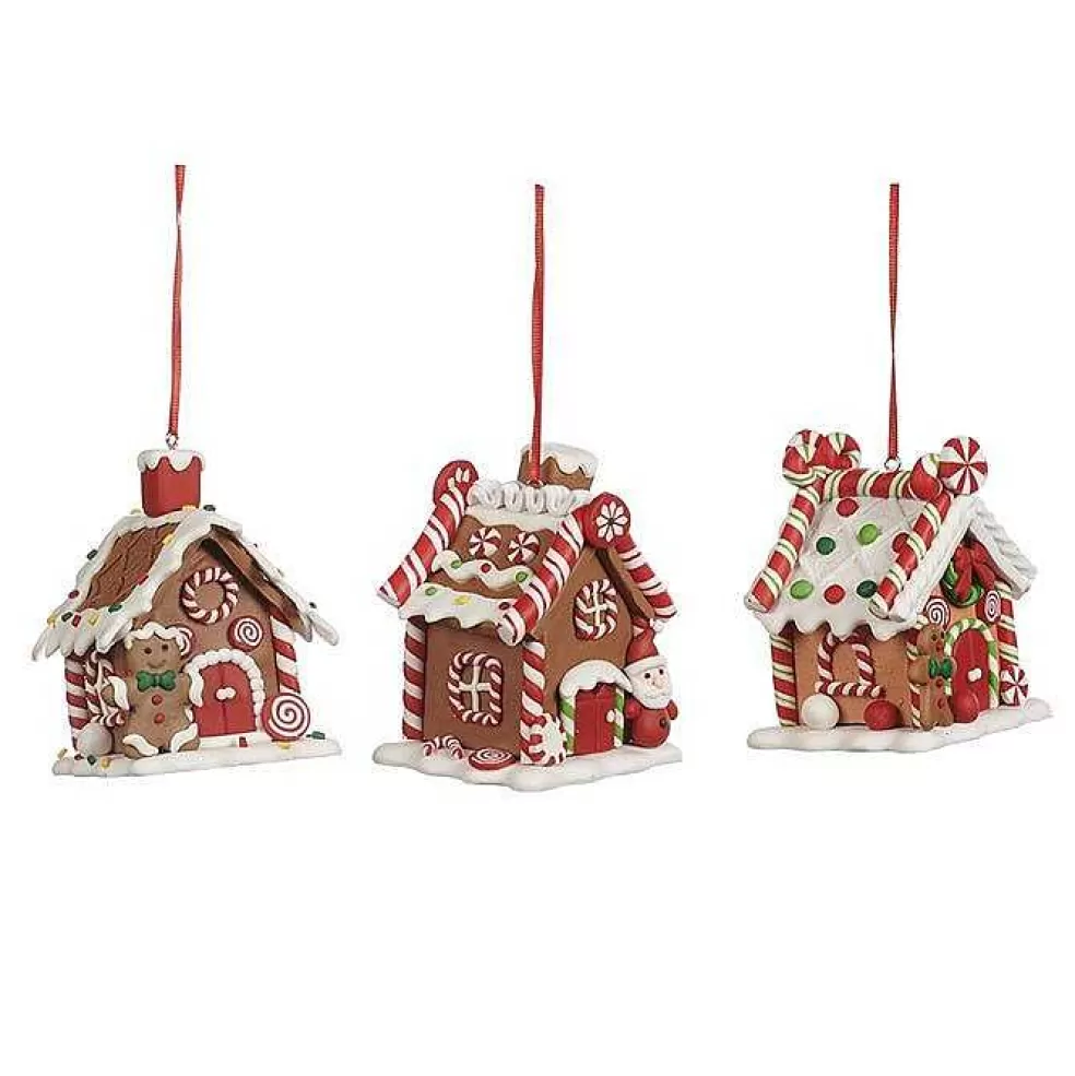 The Christmas Imaginarium Choice Of 3 Gingerbread Houses 9.5Cm* Gingerbread