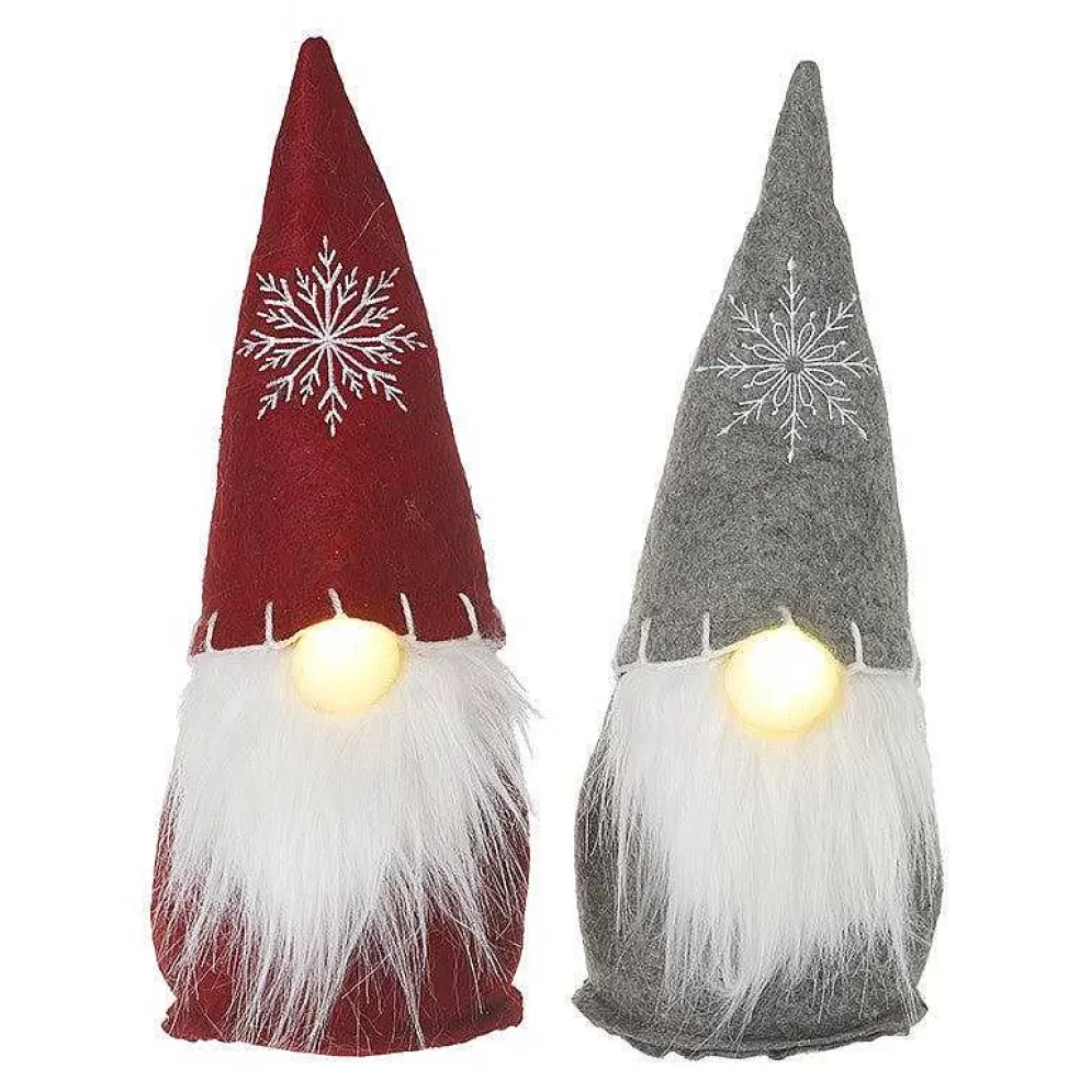 The Christmas Imaginarium Felt Snowflake Tomte With Light Up Nose - Red Or Grey* Sale
