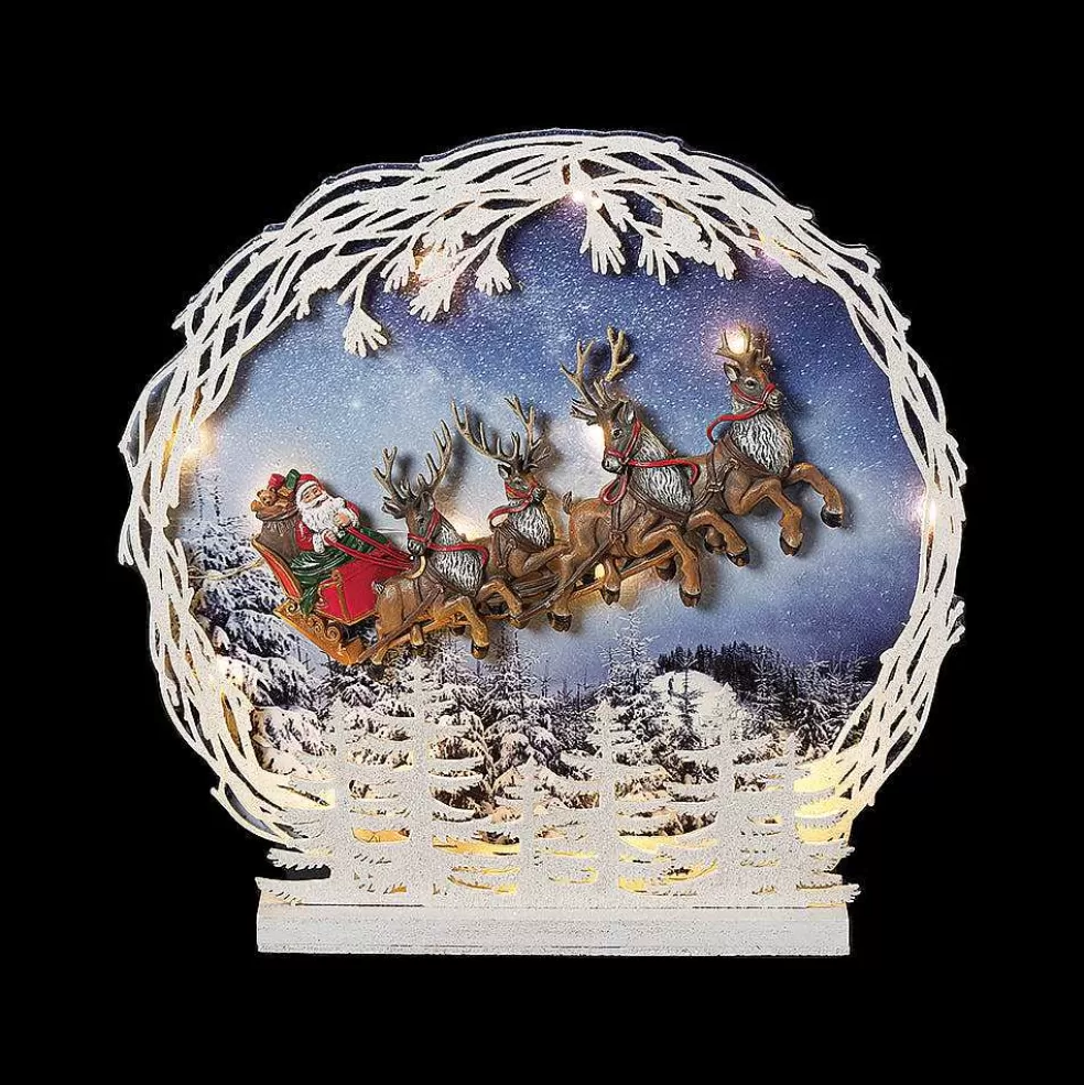 The Christmas Imaginarium Flying Santa, Sleigh & Reindeer Light-Up Night Sky Scene* Collectable Figures