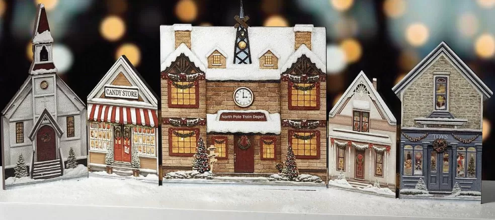 The Christmas Imaginarium Freestanding Christmas Town Facade Mantel Piece Decoration* Sale
