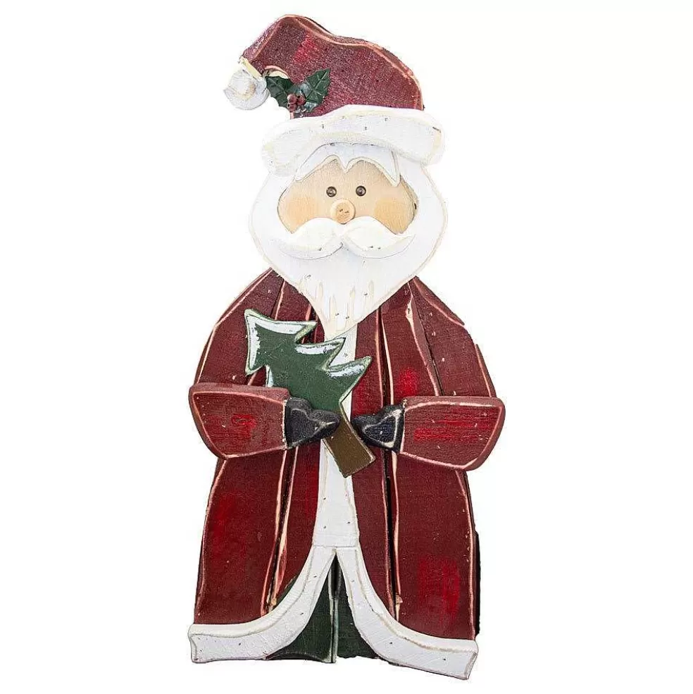 The Christmas Imaginarium Giant Handmade Rustic Wooden Santa - 80Cm* Sale