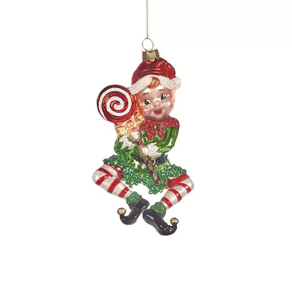 The Christmas Imaginarium Glass Elf With Candy Sweets Tree Ornament- Choice Of 2* Sale