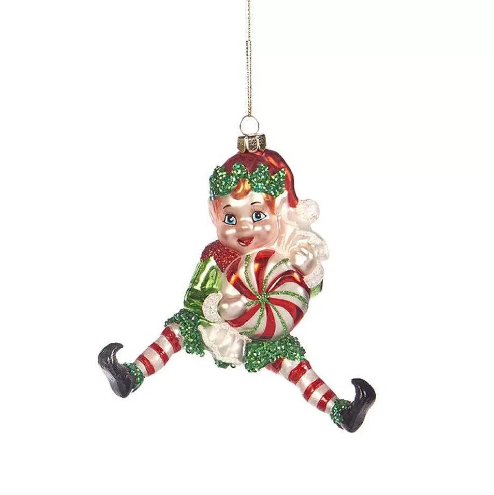 The Christmas Imaginarium Glass Elf With Candy Sweets Tree Ornament- Choice Of 2* Sale