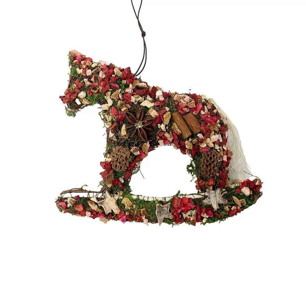 The Christmas Imaginarium Handmade Natural Red Rocking Horse* Sale