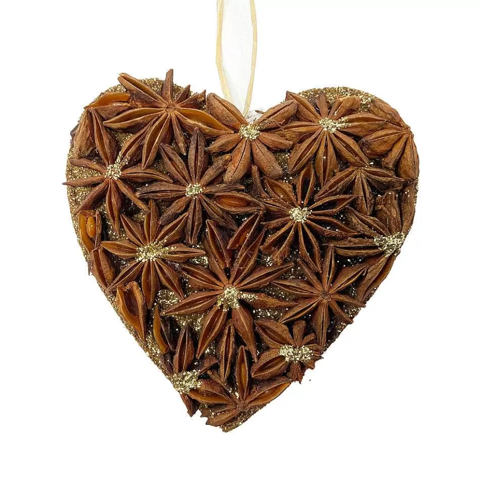 The Christmas Imaginarium Handmade Natural Star Anise Heart* Sale