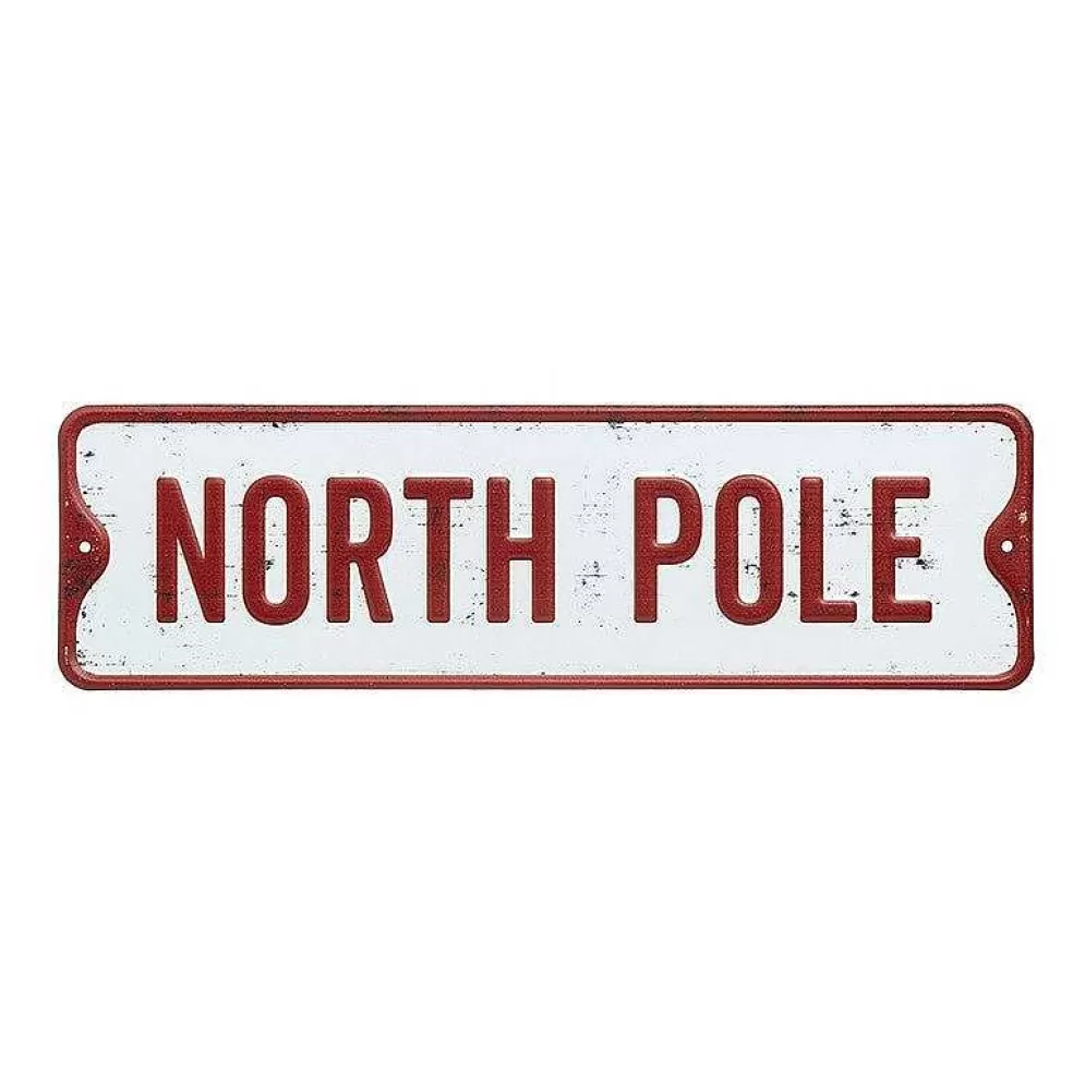 The Christmas Imaginarium North Pole Tin Sign - 28Cm* Signs And Metal Christmas Decorations