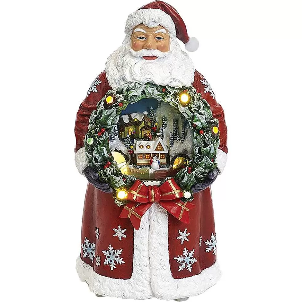 The Christmas Imaginarium Showstopper Santa Figure With Wreath & Village* Moving, Light-Up & Musical