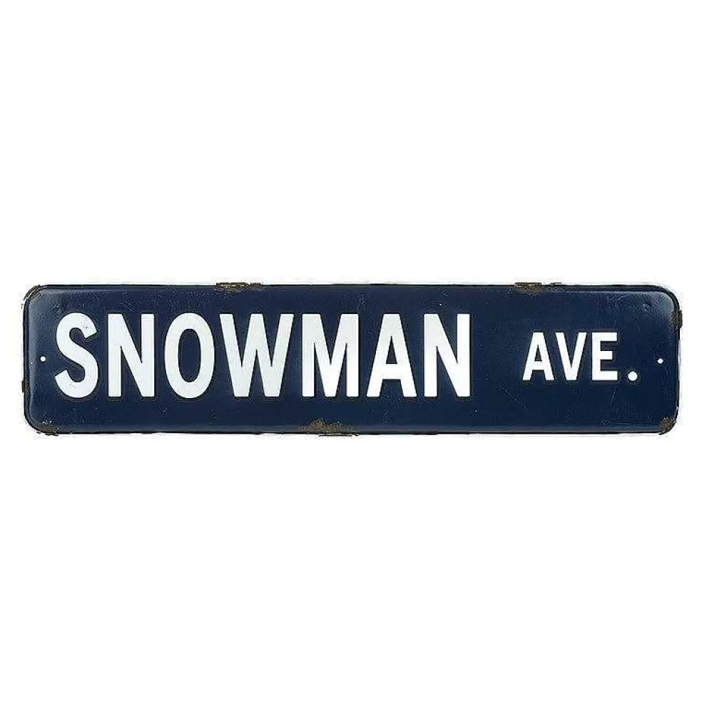 The Christmas Imaginarium Snowman Avenue Tin Sign - 56Cm* Sale