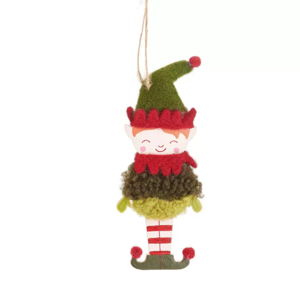 The Christmas Imaginarium Wooden & Felt Elf Christmas Tree Decoration* Gonks & Elves